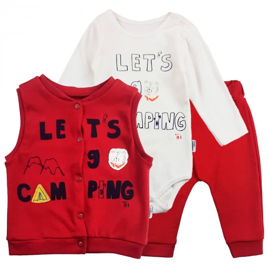 Комплект (боди,жилет,штаны) Baby HI 504 красный