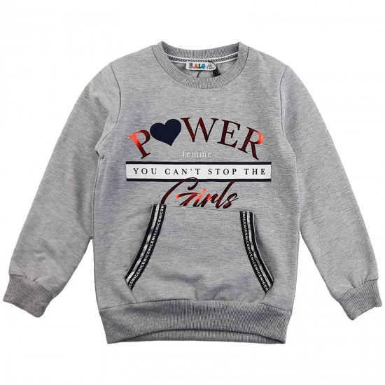 Кофта спортивная Power 68594 на флисе серая