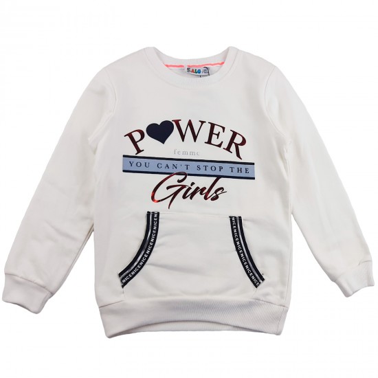 Кофта спортивная Power 68594 на флисе белая