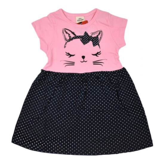 Платье с котом 9030 розовое