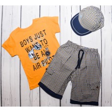 Комплект (шорты, футболка, кепка) Вaby bee Collex kids 3030 оранжевый Комплект (шорты, футболка, кепка) Вaby bee Collex kids 3030 оранжевый