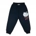 Штаны с котом 57018 темно-синие на флисе
